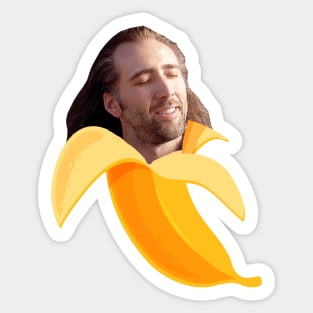 Nicolas cage in a banana Sticker